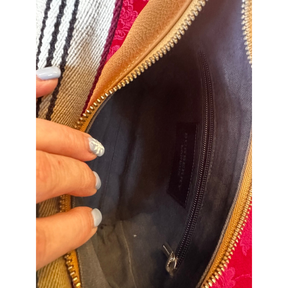 Burberry Tan Leather Shoulder Bag with Striped Strap - Picture 14 of 16